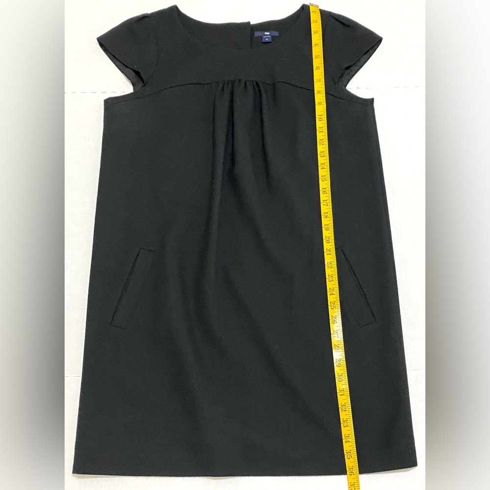 GAP Womens M Solid Black Dress Classic Essential 90s Minimalism Preppy Retro - Picture 11 of 16